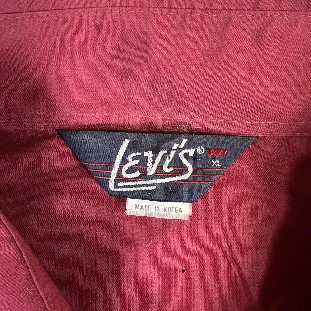 Vintage Levis Western Shirt Mens XL Red Pearl Snap Rodeo Cowboy 90s 80s - Picture 4 of 8